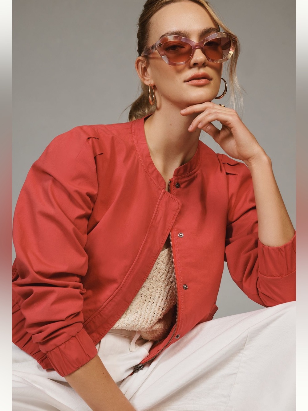 Marrakech Linden Cotton Poplin Bomber Jacket Sz M